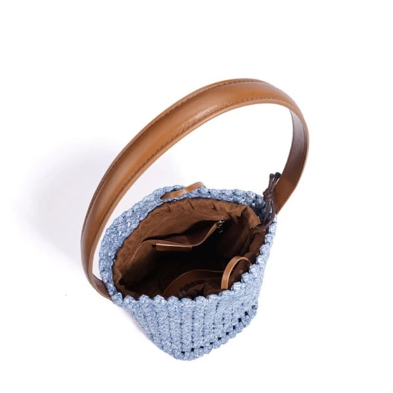 Women's Handwoven Hollow-Out Bucket Bag with Large Capacity Urban Daily Commute Versatile Minimalist