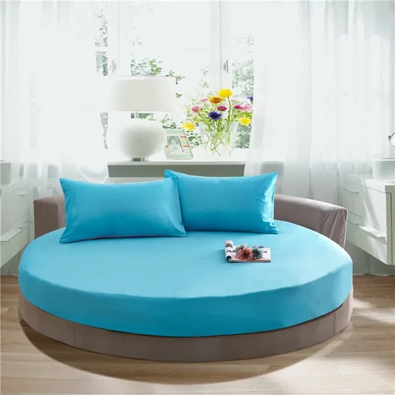Round Cotton Fitted Sheet Set