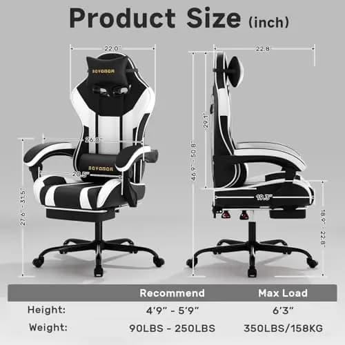 Ergonomic Gaming Chair,A Versatile 3-in-1 Video Game Chair for Work, Study, and Gaming,Features an Adjustable Backrest
