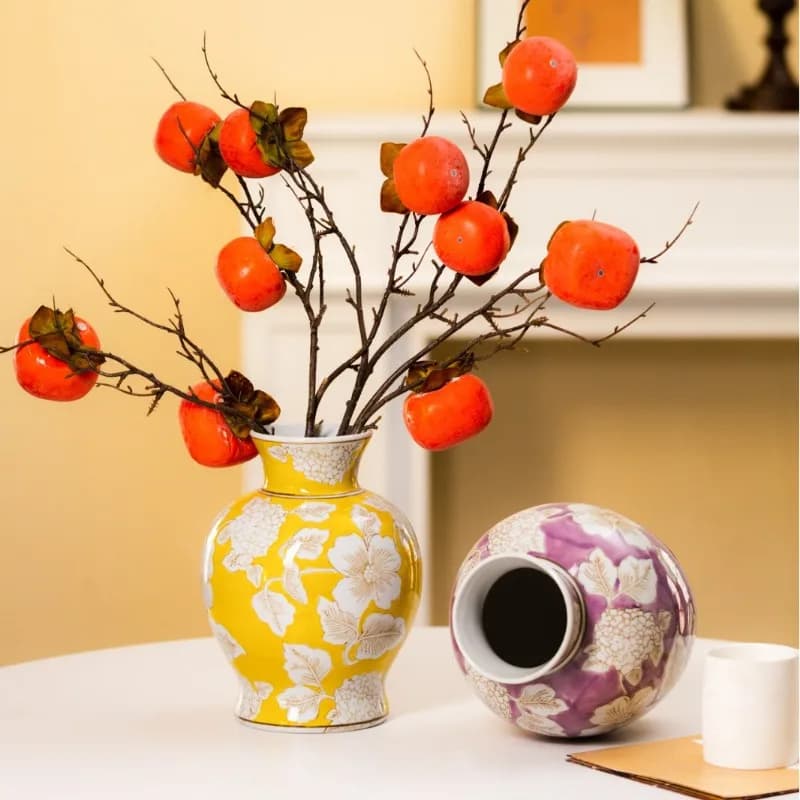 Retro Ceramic Vase with Artistic Patterns