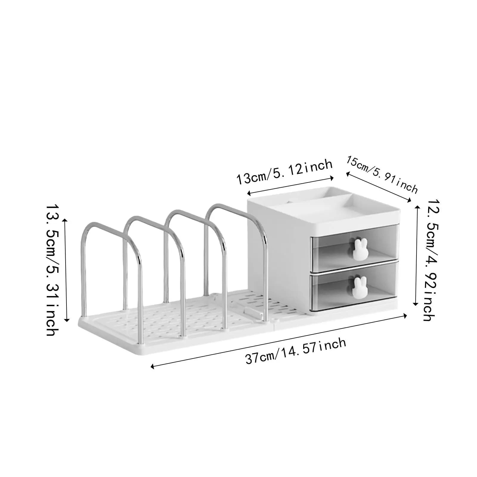 Desk Organizer Pen Holder with Detachable Bookends