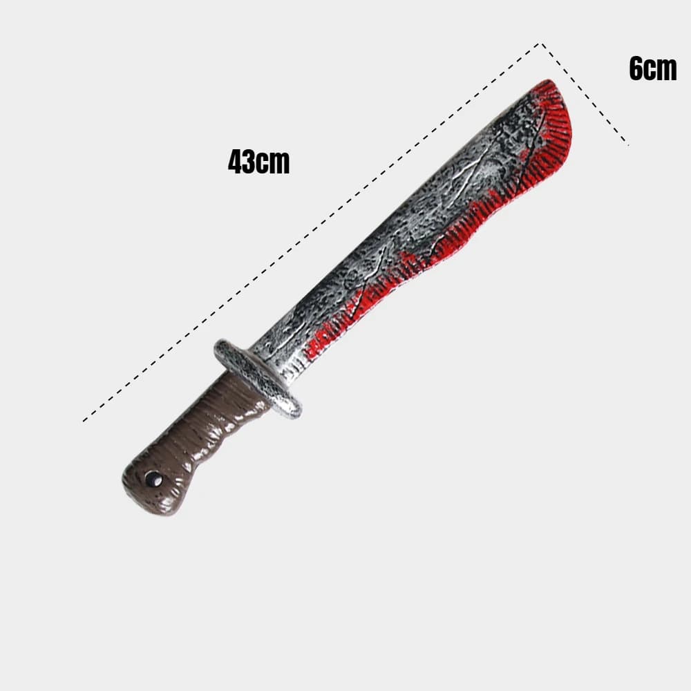 Halloween realistic props - blood-spreading axes, chainsaws, plastic knives for costumes, party cosplay props