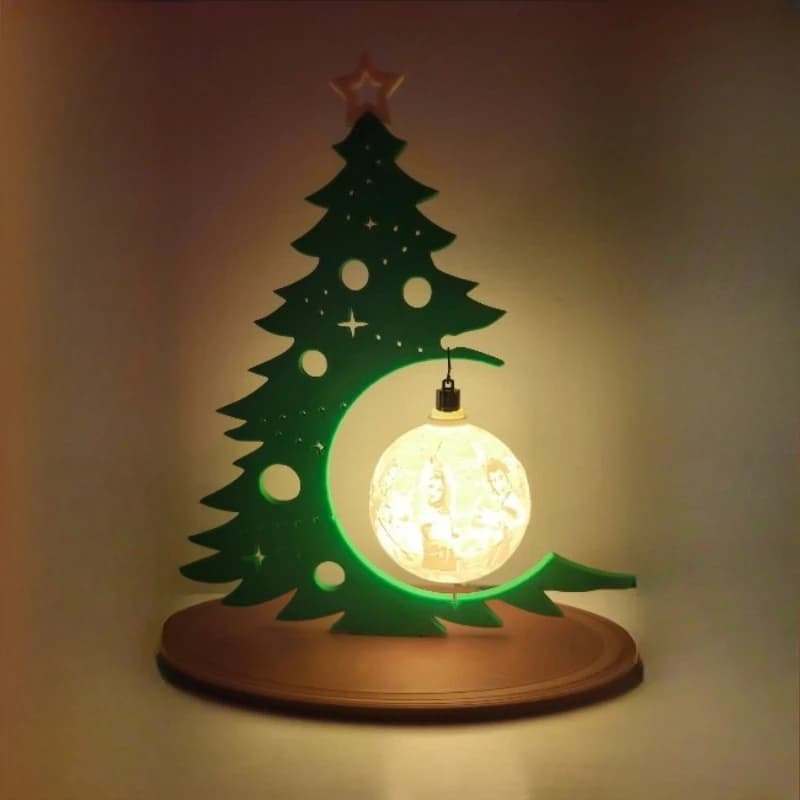 Creative Christmas Tree Decoration with DIY Ornament Ball Hollow Design Tabletop Xmas Decor for Home Party Festival Gift