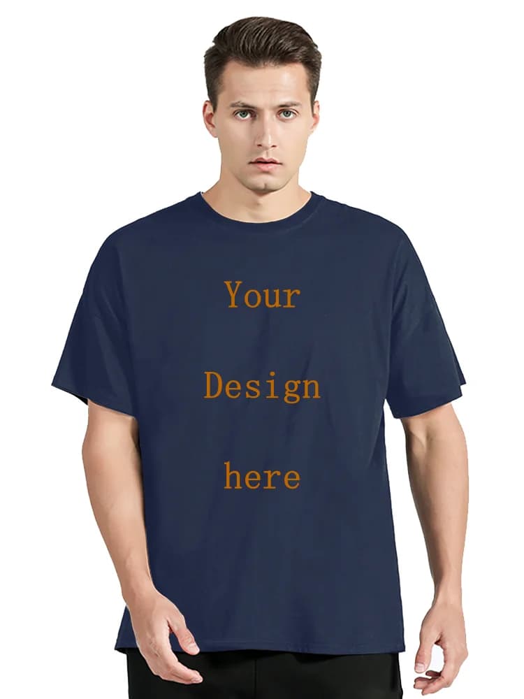 Men's Cotton T-shirt Personalized Your Design Here Custom Text Tshirt for Men Add Your Own Design Fashion T Shirt Men Clothing