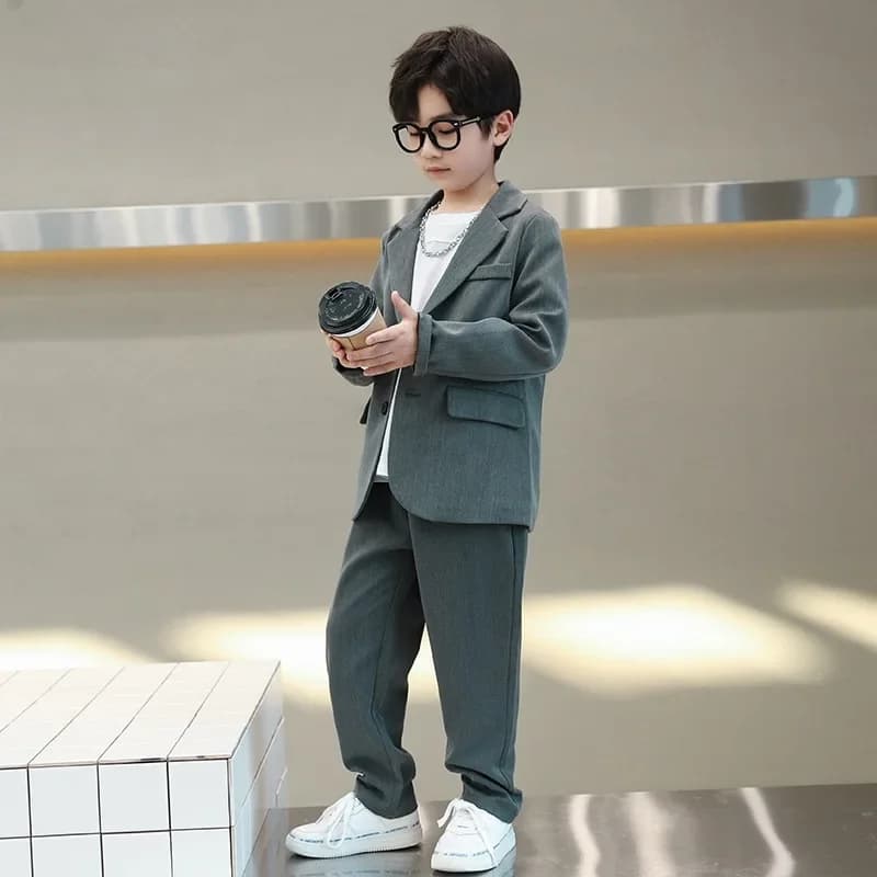 Boys Casual Blazer and Formal Pants Set