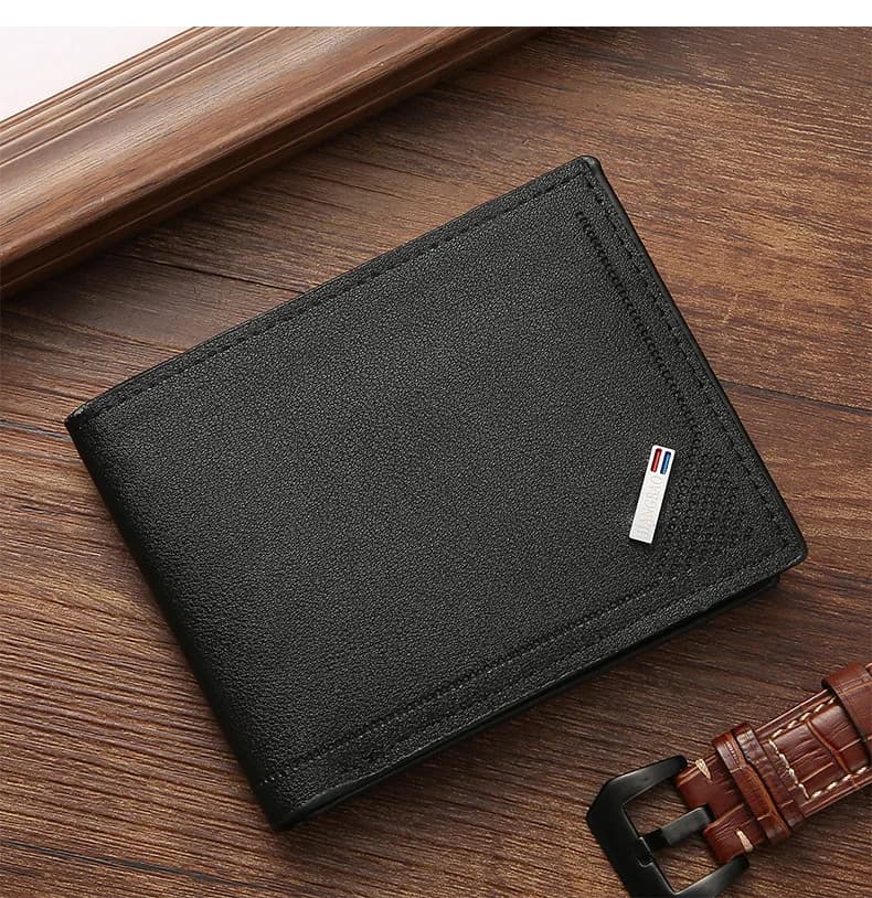Slim Wallets for Men Money Clip Men's Youth Luxury Short Leather Card Holder Thin Minimalist Bifold Man Wallet