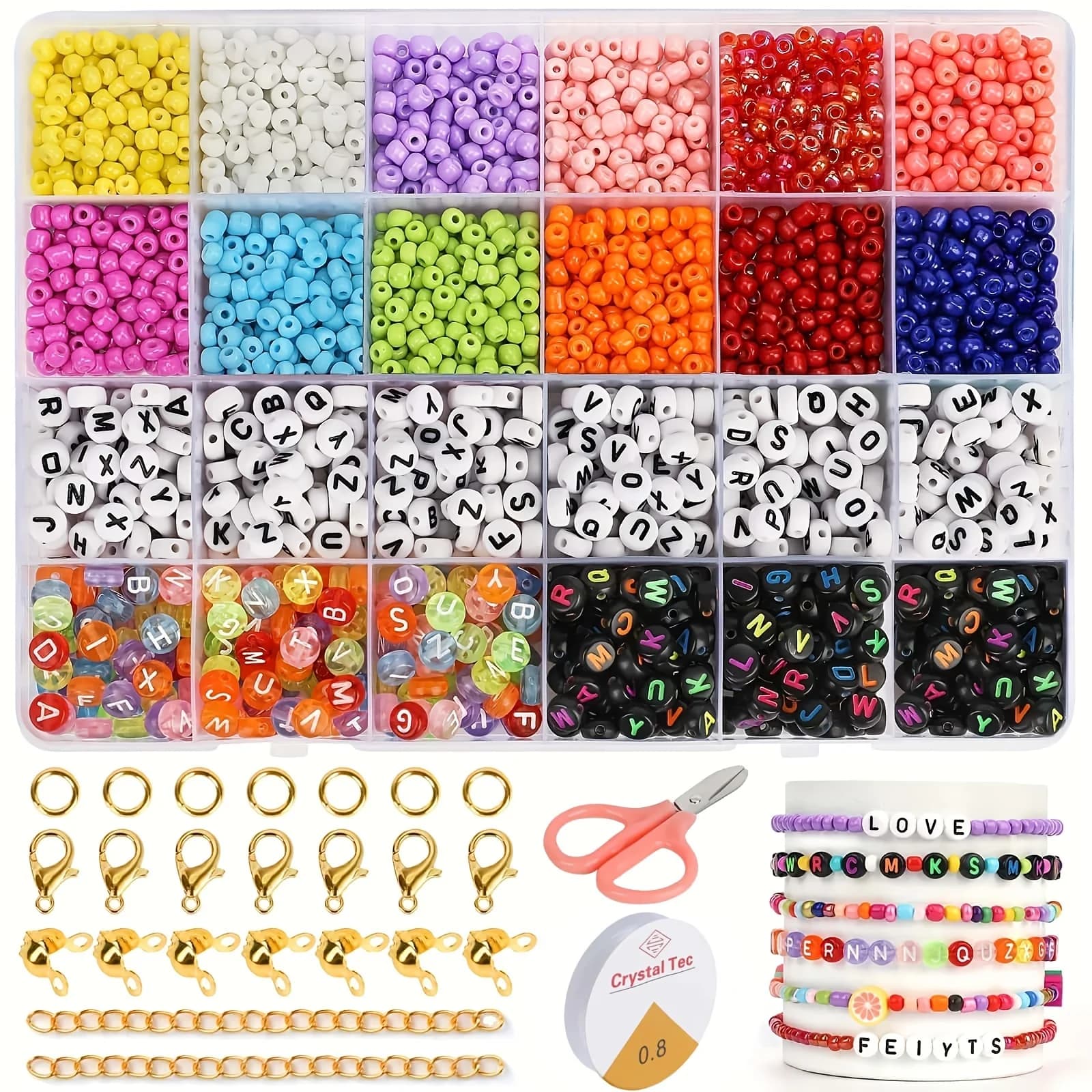 Acrylic Beads DIY Jewelry Kit - 2600 Pieces