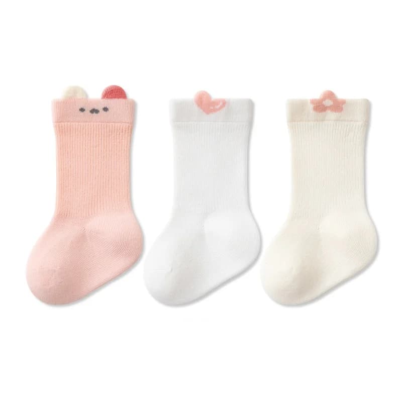Cotton Baby Socks 3-Pair Set