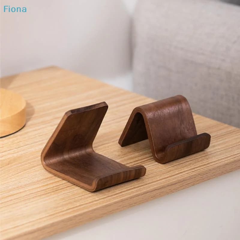 ☽Wooden Phone Stand,Minimalist Walnut Cell Phone Holder,Desktop Phone Stand for All Smartphones & Tablets
