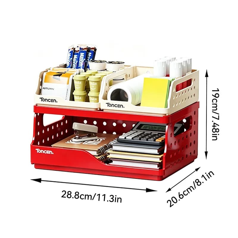 3-Tier Stackable Desk Organizer with Compartments
