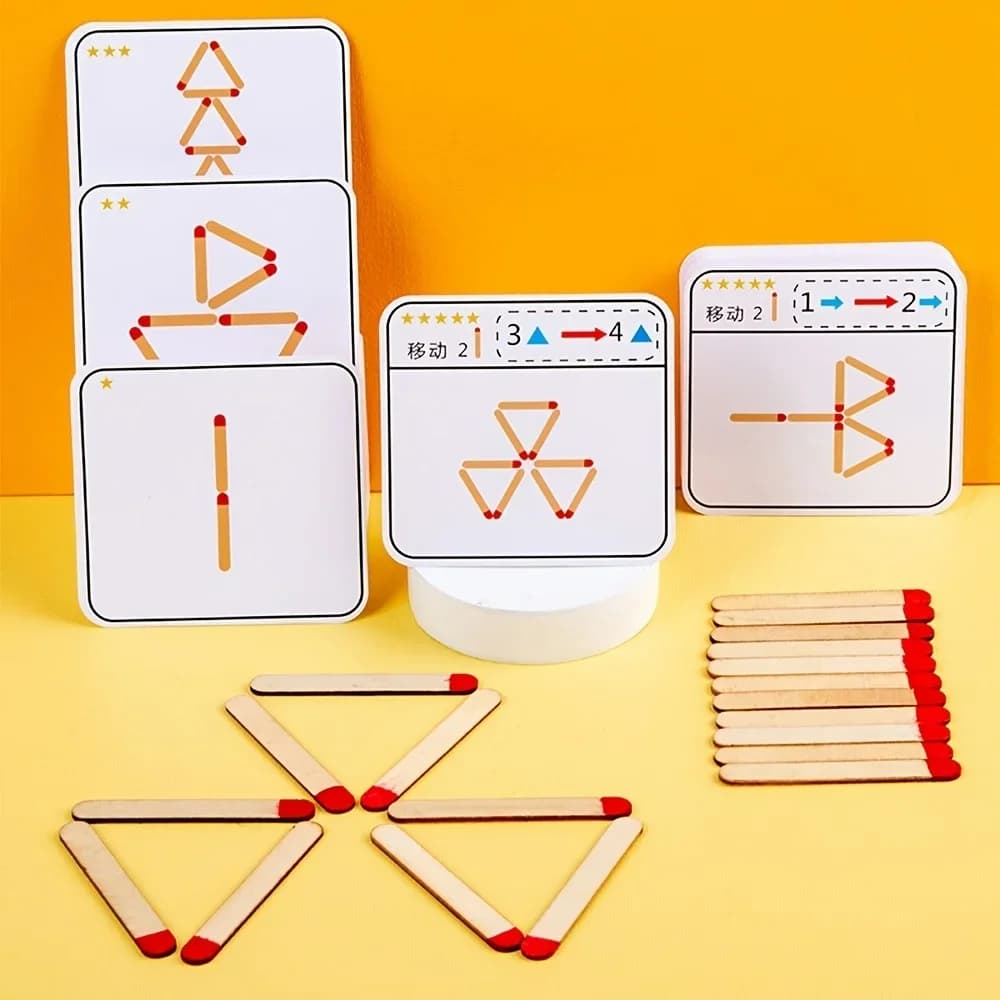 Wooden Matchstick Logic Puzzle Game