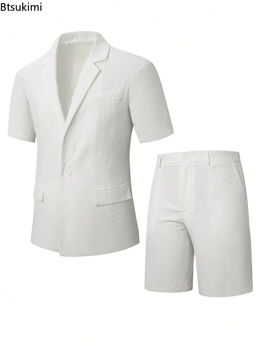 Men's Slim Light Business Short Sleeve Suit