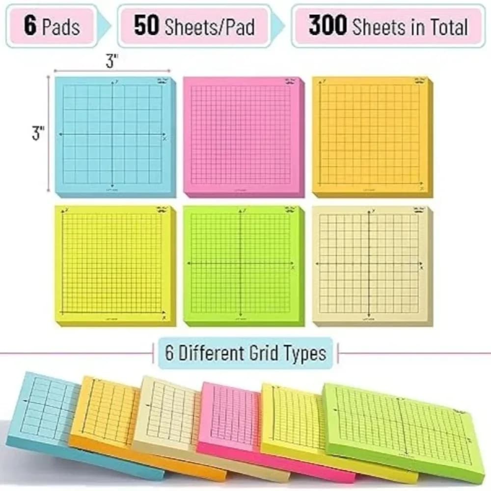 Sticky Notes Pad with Grid Pattern