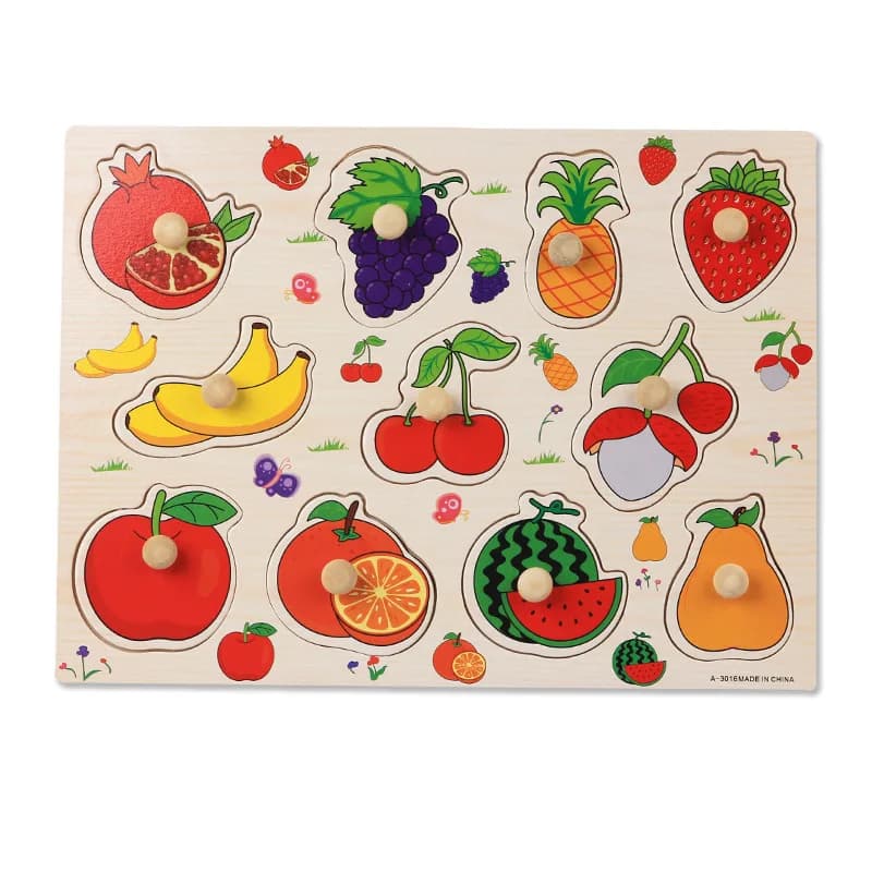 Wooden Peg Puzzles for Toddlers