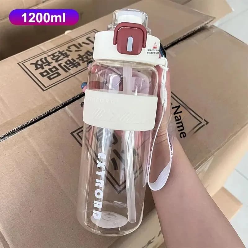 Sports Water Bottle with Straw and Direct Drinking