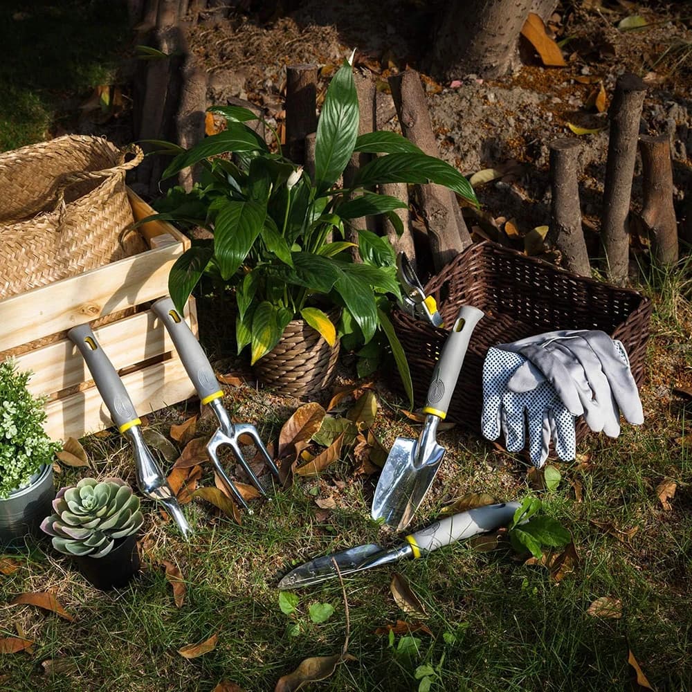 Five-Piece Garden Tool Set With Ergonomic Handles