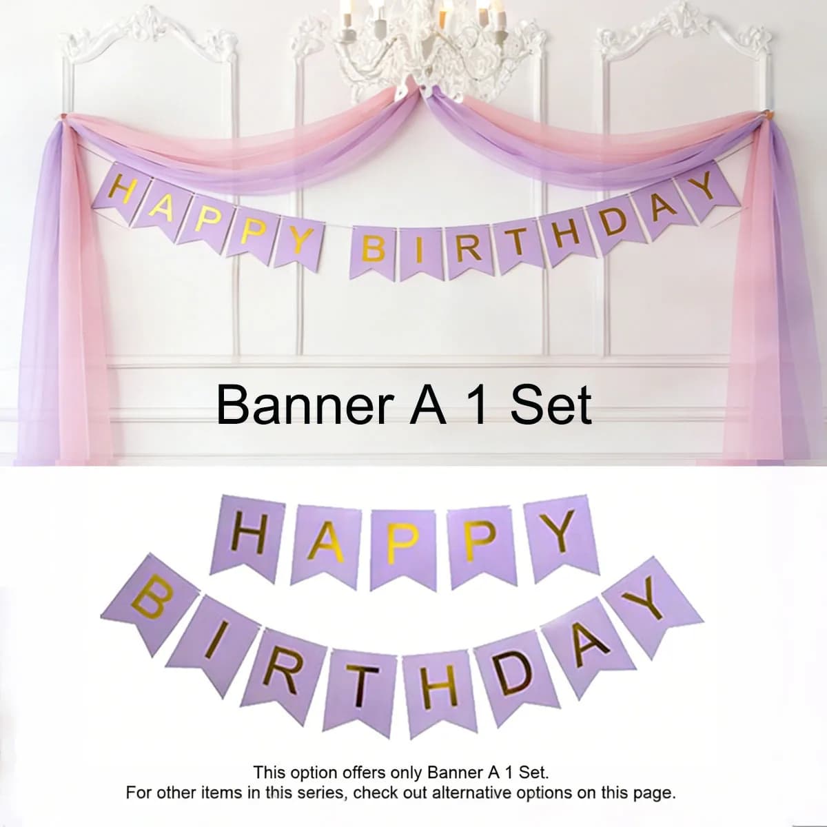 Purple Pink Birthday Party Decorations Set