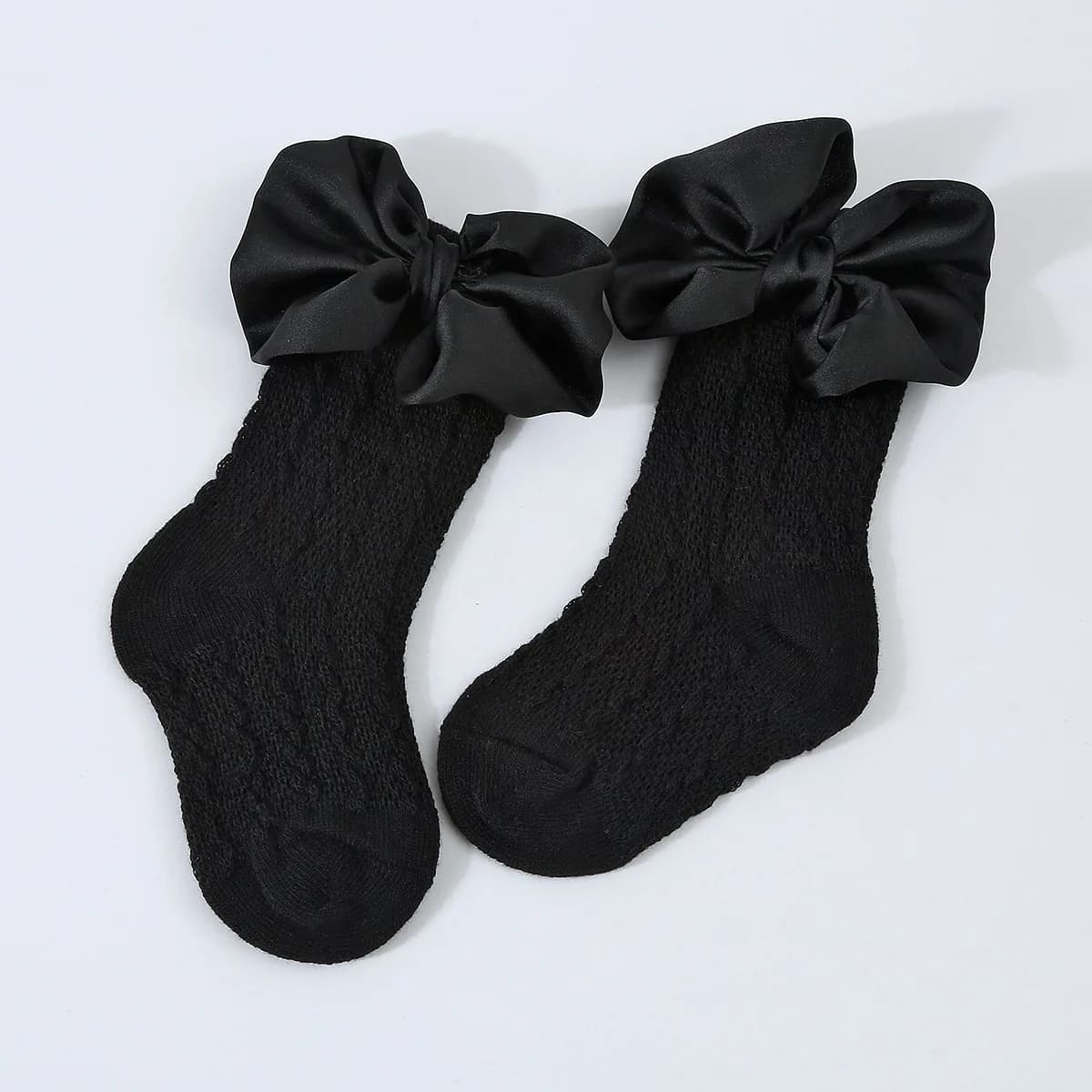 Newborn Bowknot Headband and Hollow Knit Socks Set