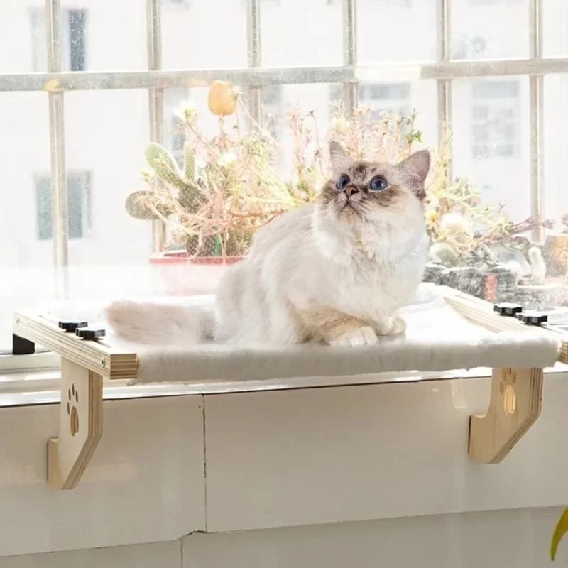 Cat Window Hammock with Wooden Frame