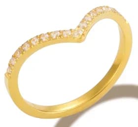 Crystal Zircon Stainless Steel Ring Band