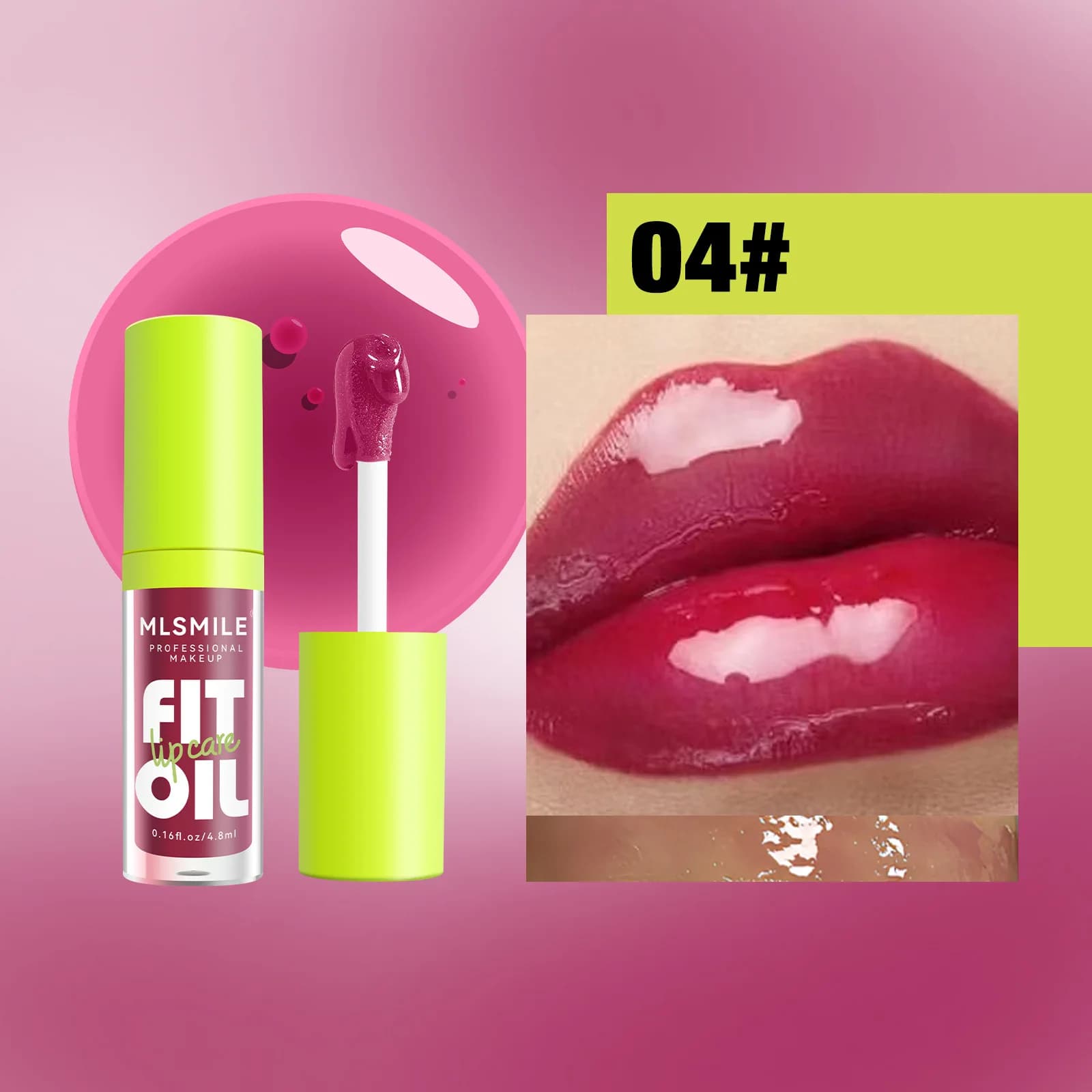 Glossy Lip Care Oil, 8 Available Shades, Hydrate And Soften Lips, Create Plump Dewy Lip Look, Comfortable All‑day Wearing