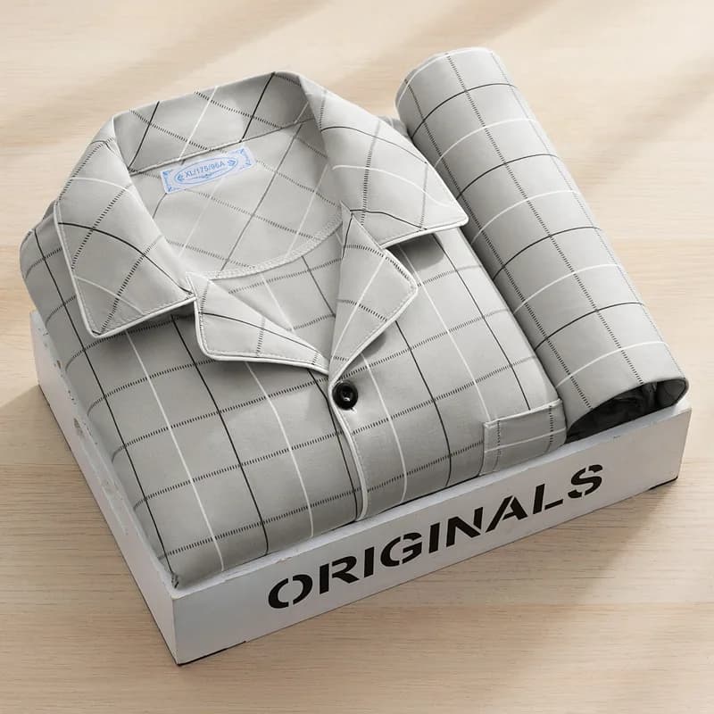 Men's Cotton Long-Sleeve Sleepwear Set