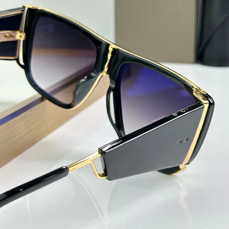 127 Luxury Big Squre Sunglasses with Side Shields for Men Women Acetate Top Quality Vintage Street Fashion UV400 Alloy with Case