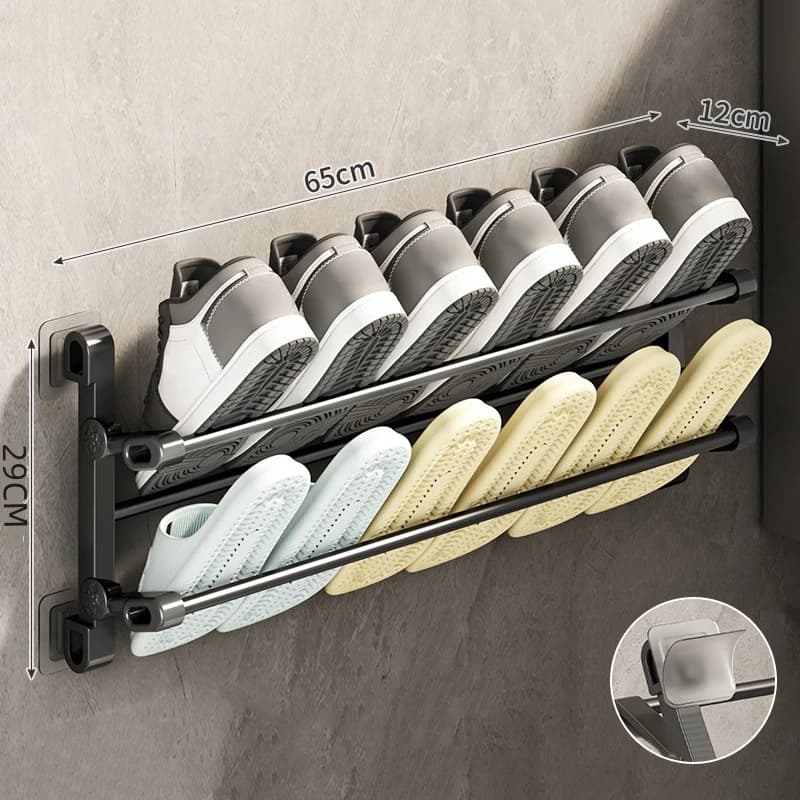 No-Drill Wall Shoe Storage Rack