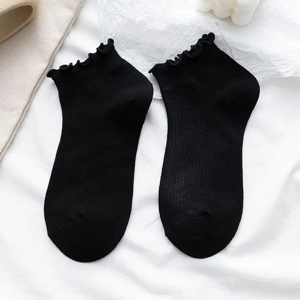 Women's Cotton Frilly Ruffle Ankle Socks