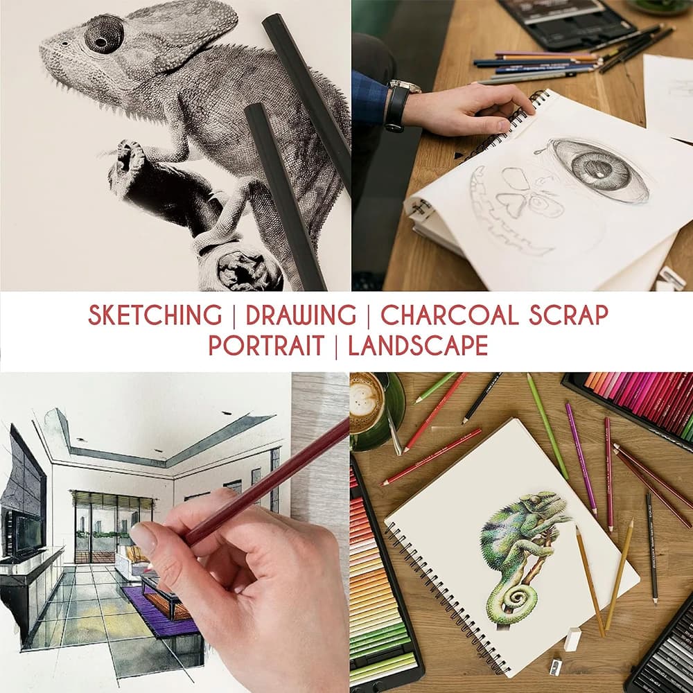Professional Spiral Sketch Book, Hardback, 100 Sheets