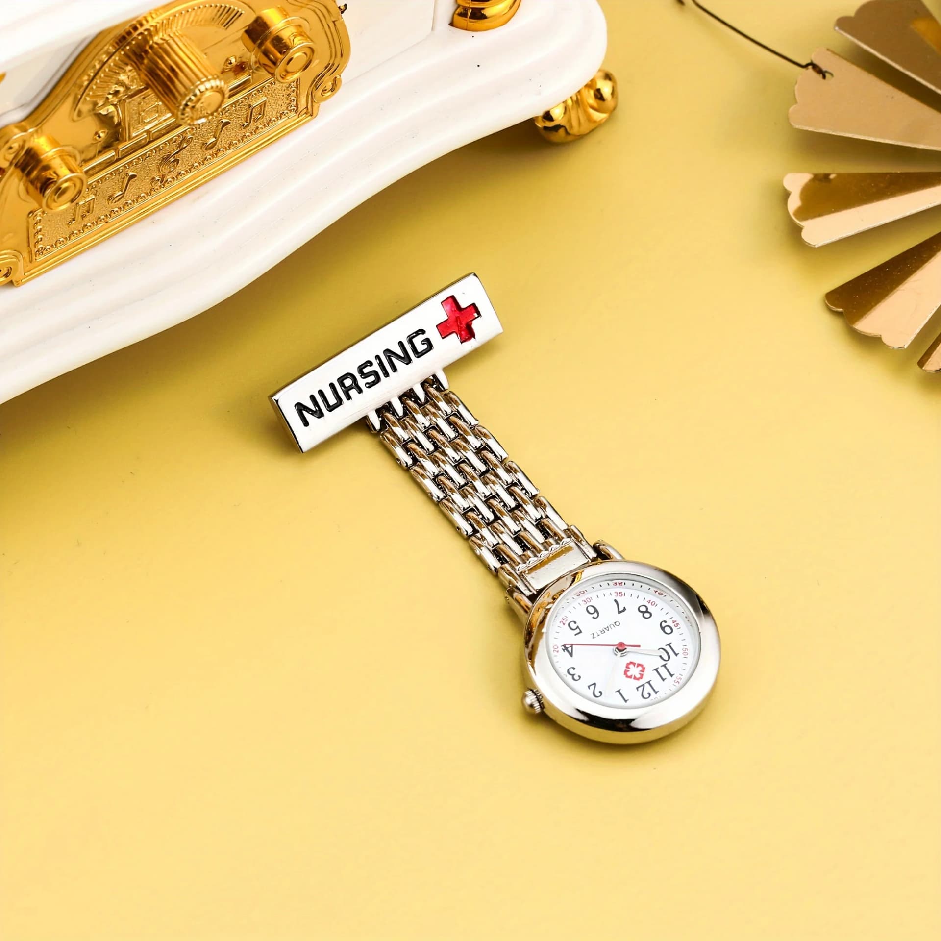 Nursing Pocket Watch with Table Clip