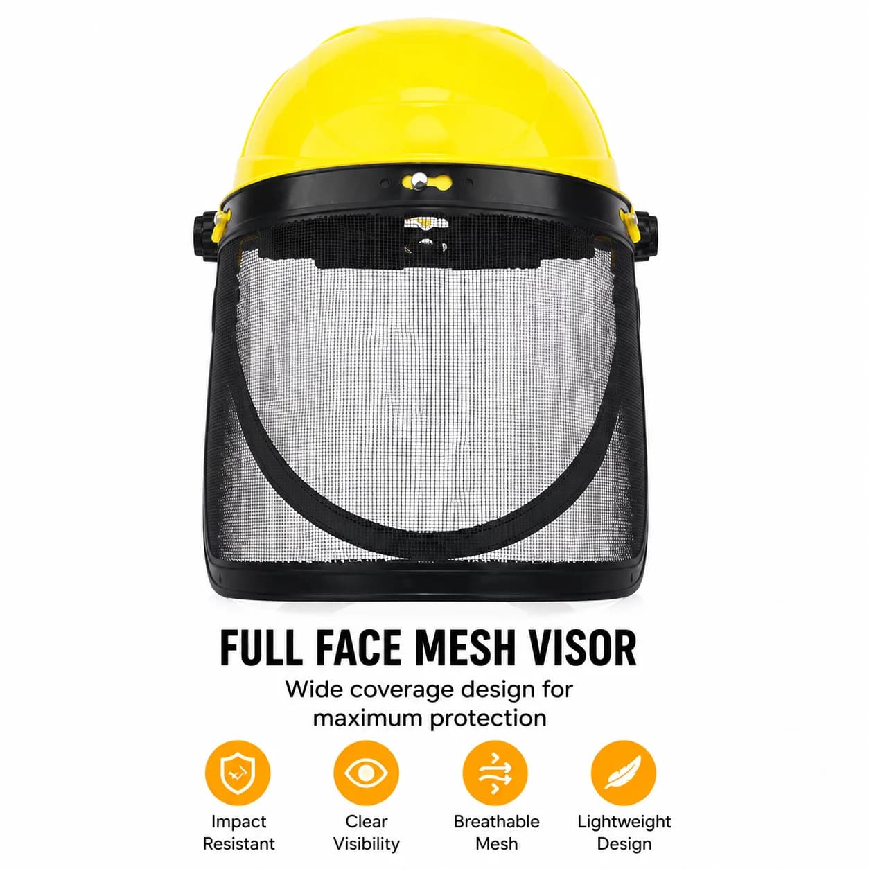 Garden Grass Trimmer Helmet Hat, Full Face Mesh Visor, Brush Cutter Yard Mowing Face Cover Guard