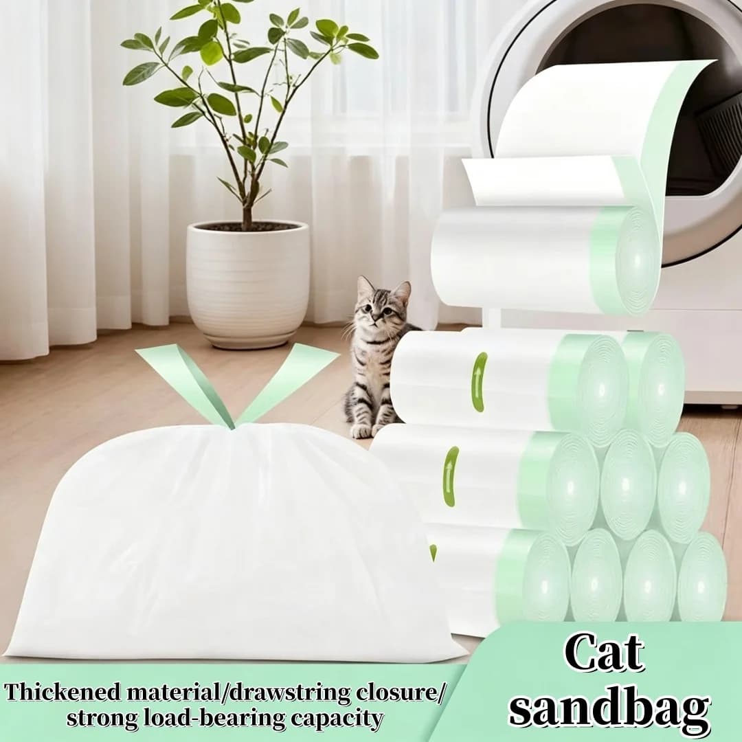 Heavy Duty Cat Litter Box Liner with Drawstring