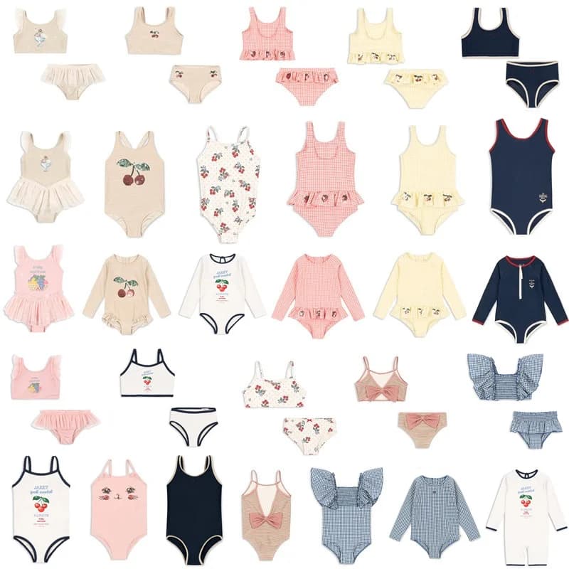 Girls Ruffled Lace Swimsuit Set
