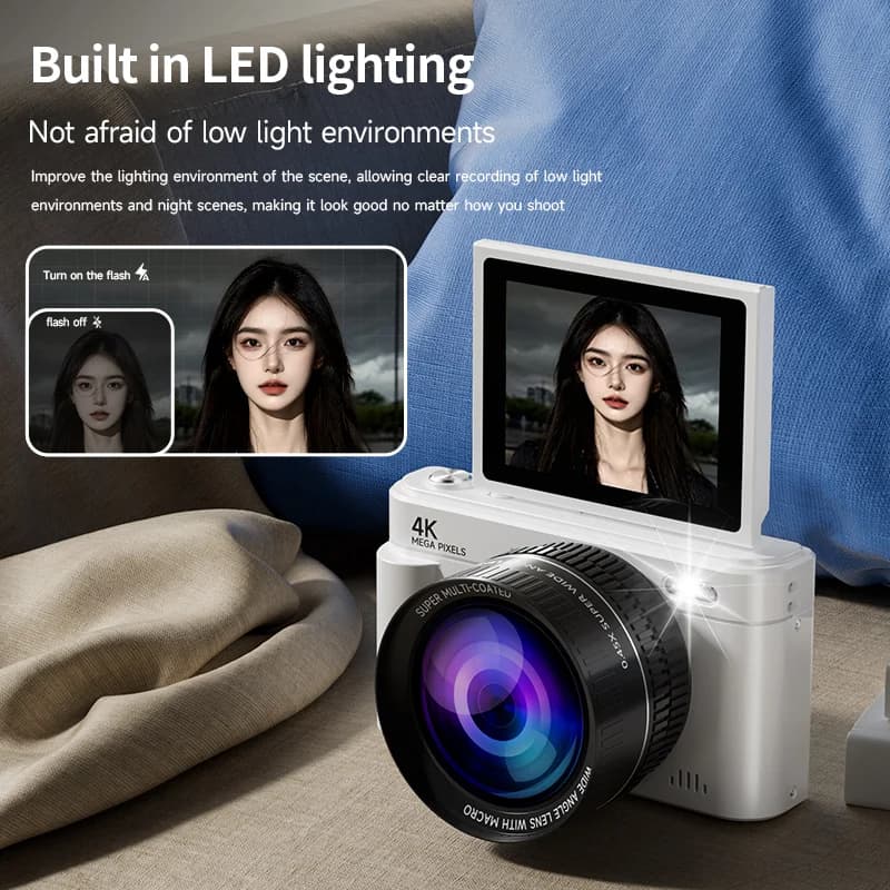 Compact 4K Digital Camera 64MP with 18x Zoom