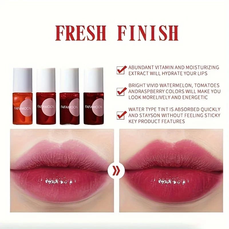4 Color Fruity Lip Tint Water Gloss