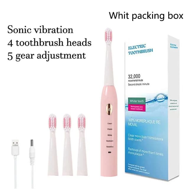 Electric Toothbrush USB Rechargeable IPX7 Waterproof