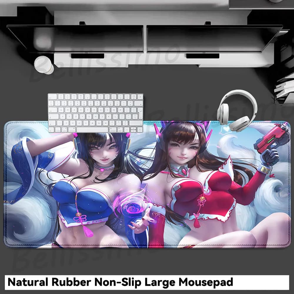 Gaming Accessories O-Overwatch D-D.va Mouse Pad Large Keyboard Mousepad Pc Cabinet Deskmat Xxl Extended Mats Gamer Mausepad