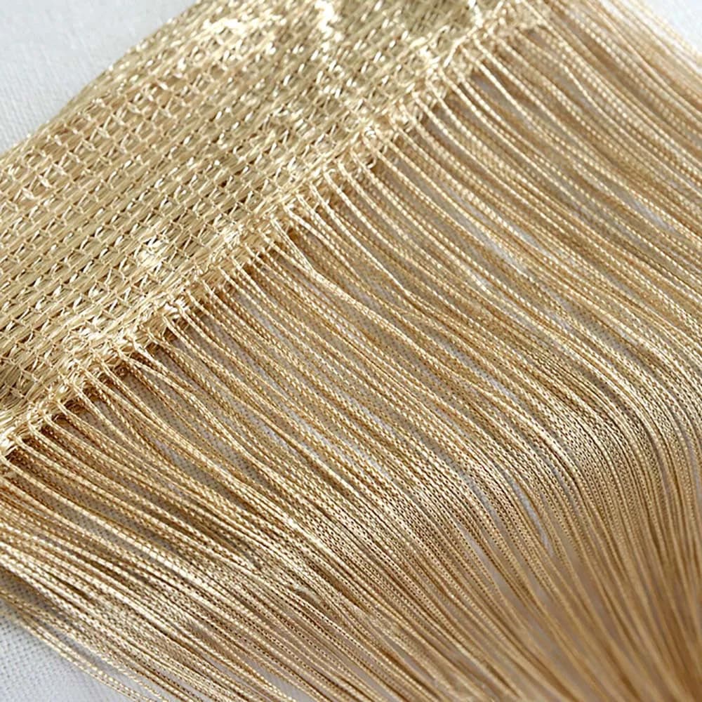 String Curtain Panel With Tassel Fringe