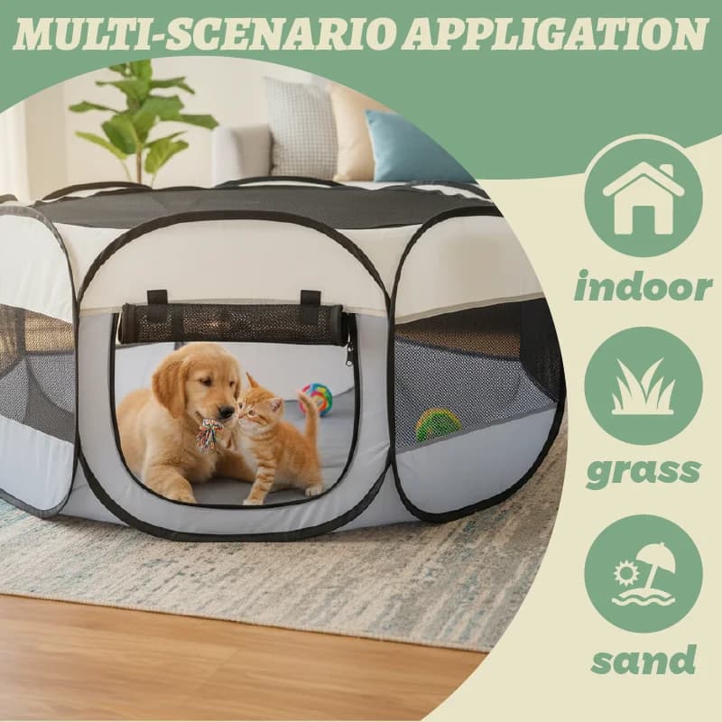 Foldable Portable Small Animal Playpen With Cover