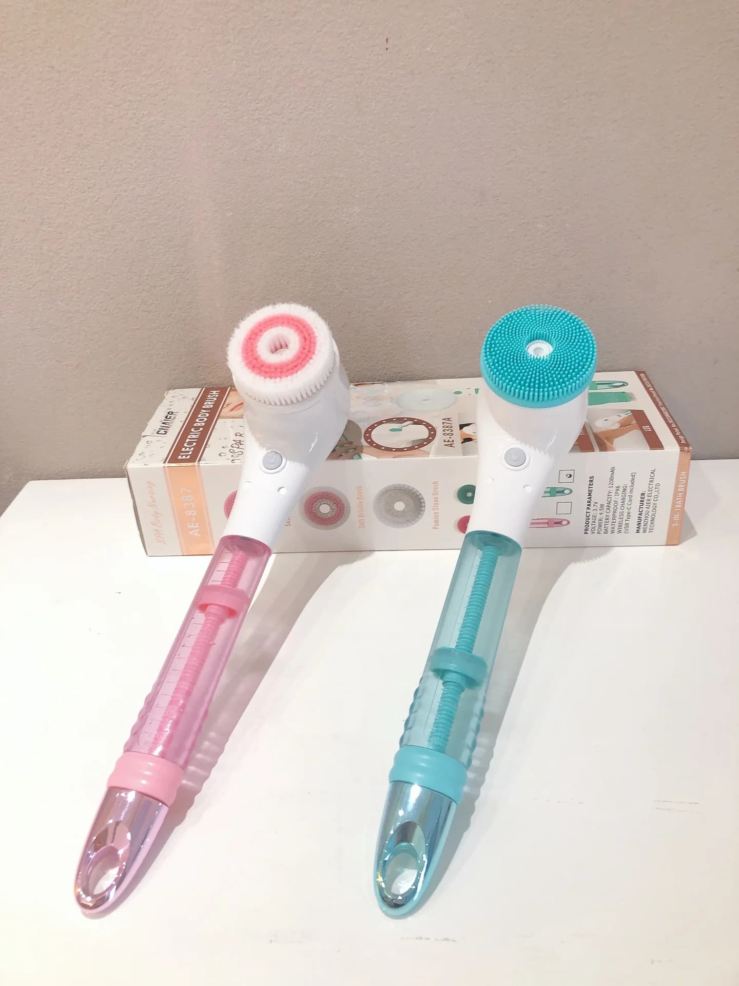 Electric Shower Brush with Soap Dispenser