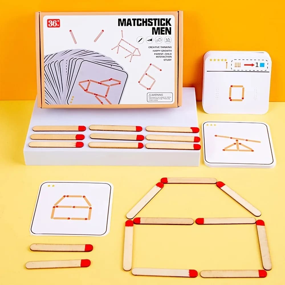 Wooden Matchstick Logic Puzzle Game