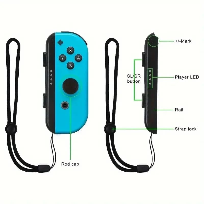 Game Controller Accessories Kit, Comfort Grip Handle Wrist Strap, Wireless Gaming Remote Grip Holder for Handheld Console