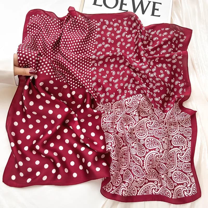 New Silk Scarf Neckerchief Women's Silk Square Scarf Purse Luxury Scarf for Women Designer Silk Headscarf SJ01