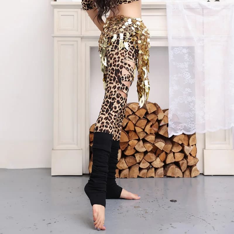 Leopard Hollow-Out Dance Leggings