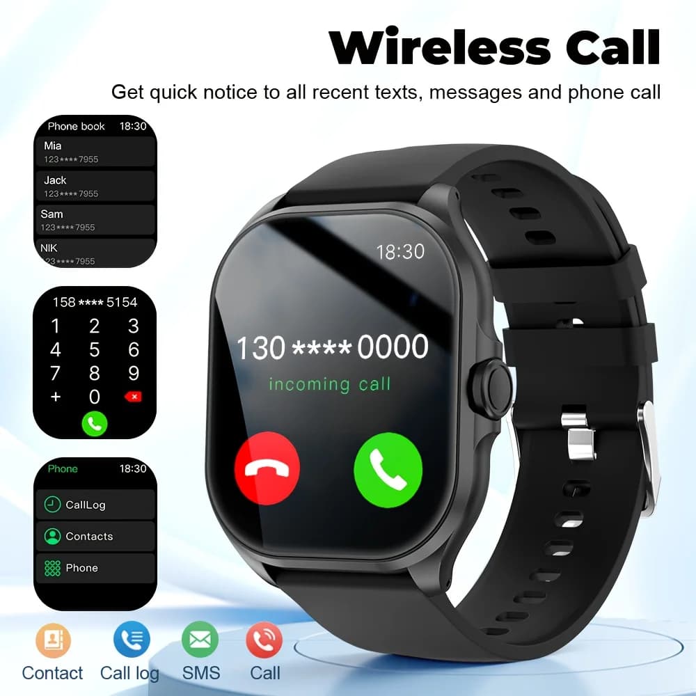 Smart Watch 1.88" HD Screen Bluetooth Calling Magnetic Charging Raise to Wake Always-On Pointer Dynamic Island Sports