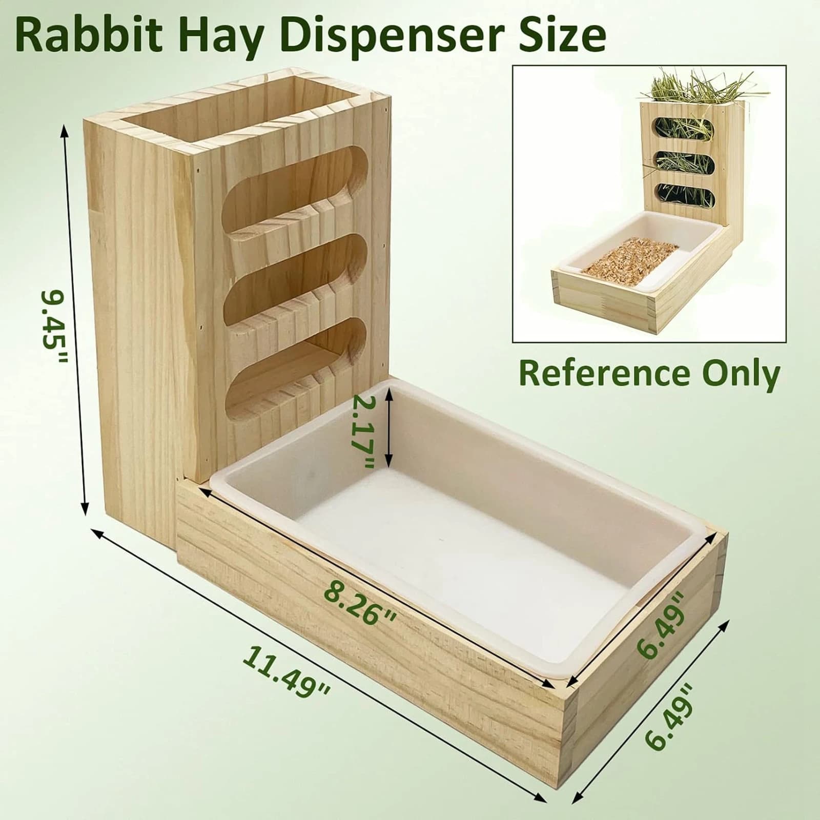 Wooden Hay Feeder with Litter Box for Small Animals