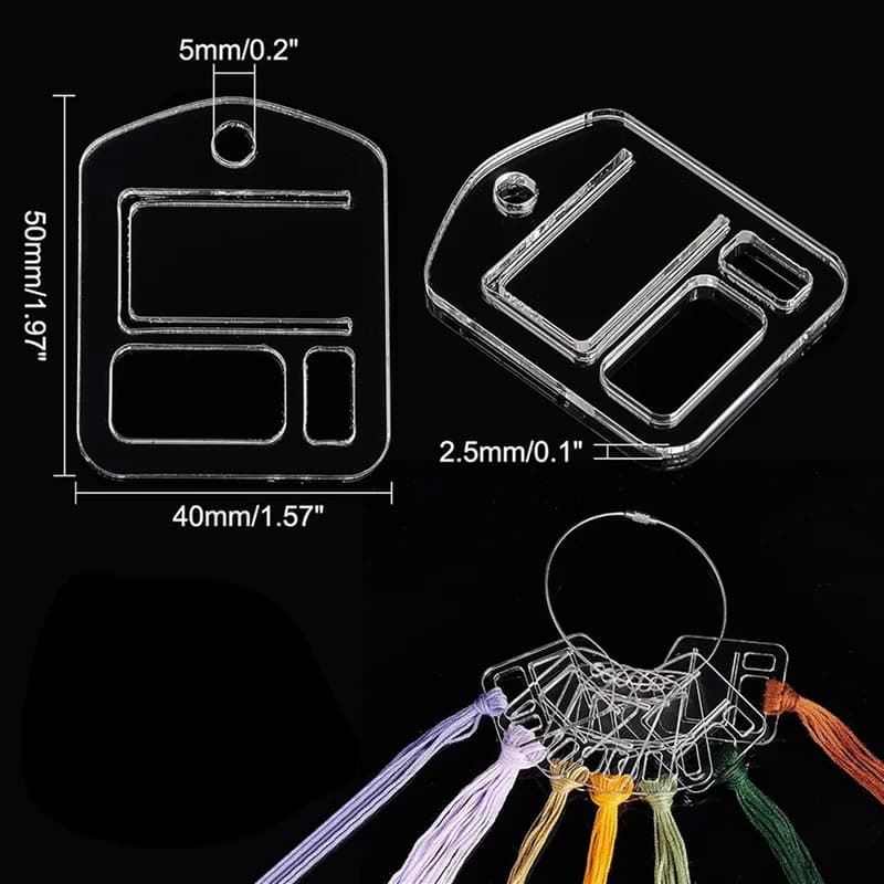 Clear Acrylic Embroidery Floss Bobbins 120-Pack