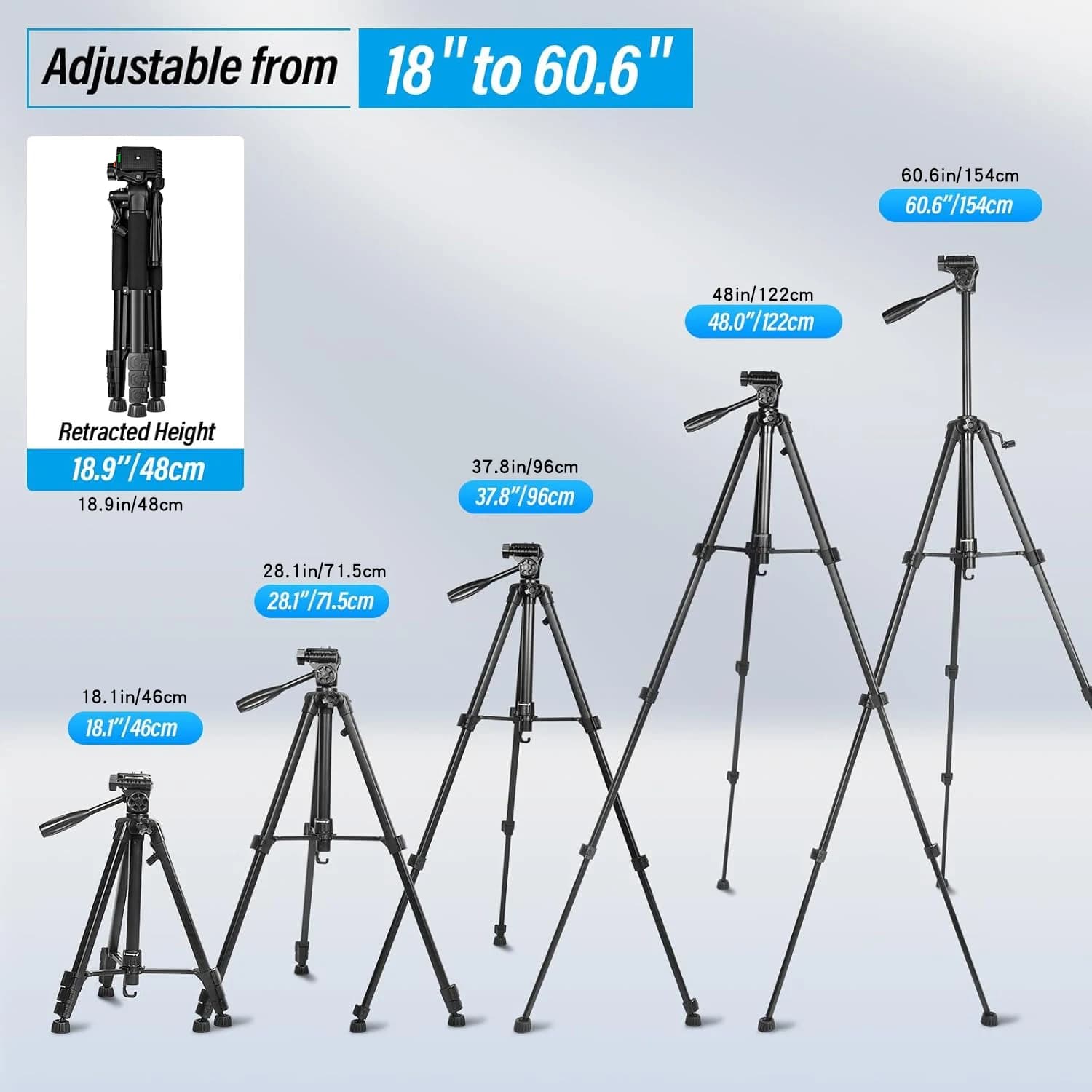 Heavy Duty Camera Tripod With Phone Holder