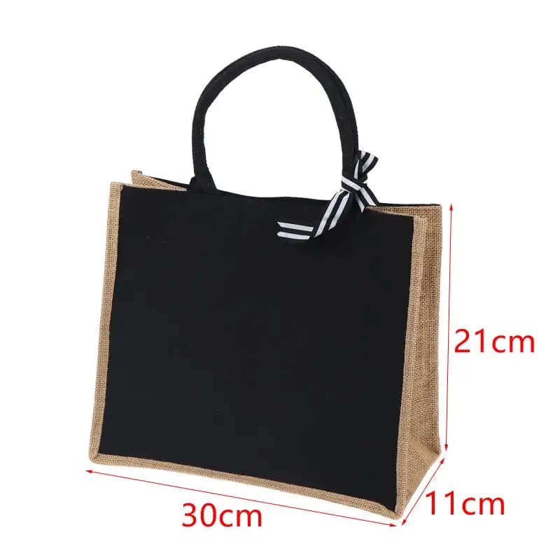 Jute Reusable Shopping Tote with Handles